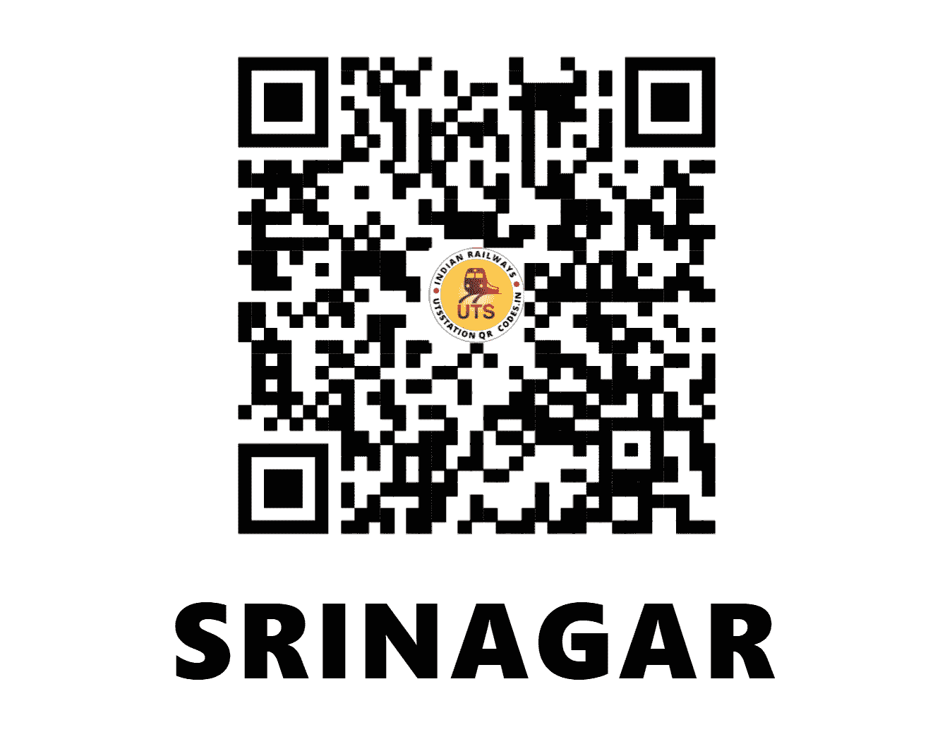 UTS QR Code for SRINAGAR - SINA - NR (JAMMU AND KASHMIR)